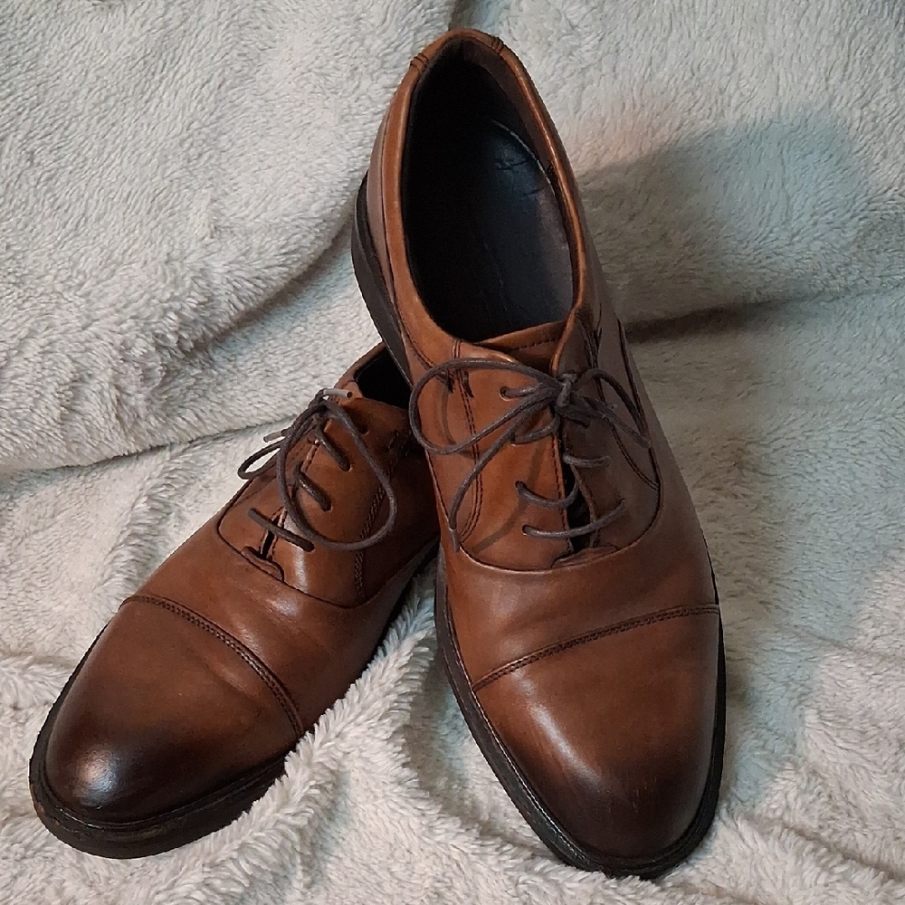 Ecco Men's Brown Leather Oxford Shoes